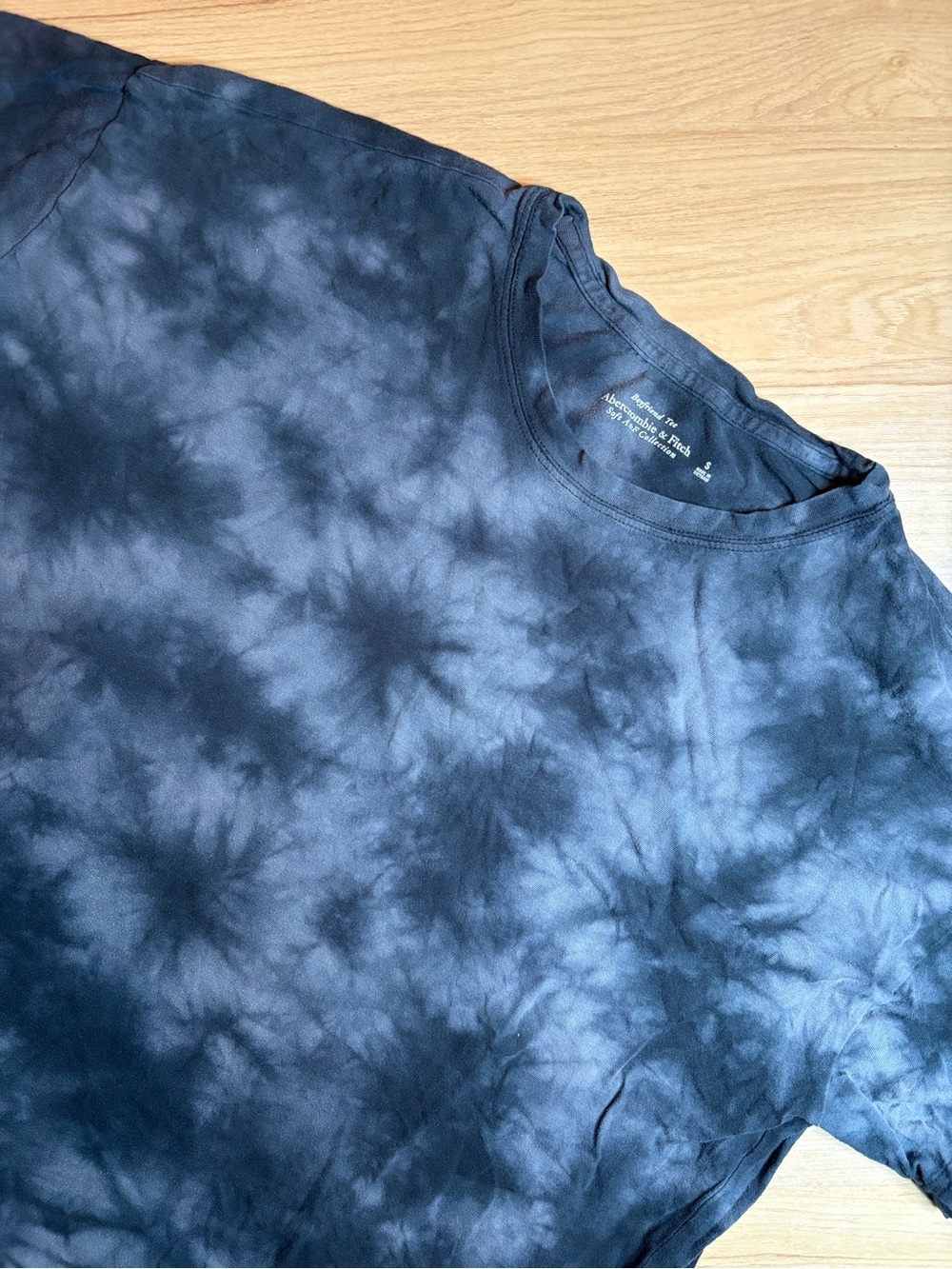 Abercrombie & Fitch Black & Grey Tie-Dye Boyfriend Tee Small Mallcore 90s